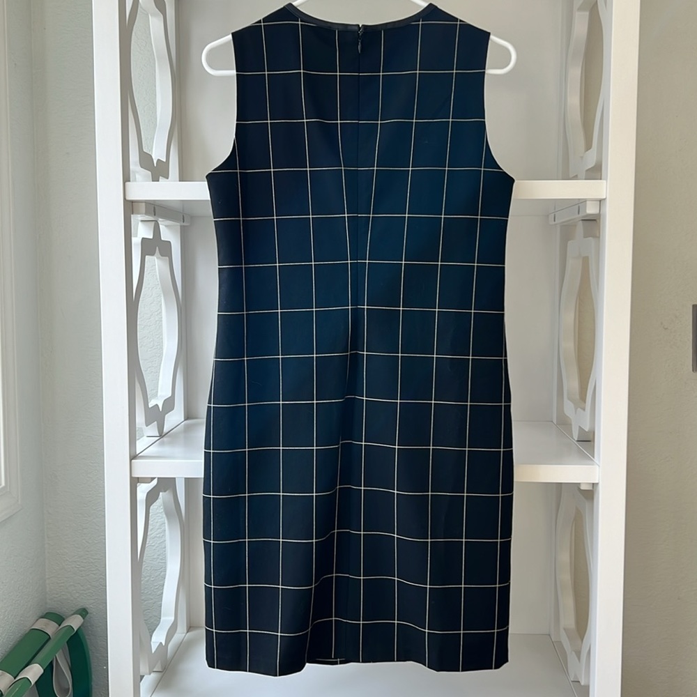 NWOT Ralph Lauren Sleeveless Sheath Windowpane Plaid Lined Black White Size 4 - Picture 2 of 6